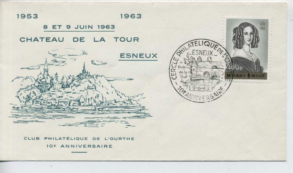 FDC Mérie-Louise Esneux, Envoi, Affranchi, Oblitération 1er jour, Maison royale