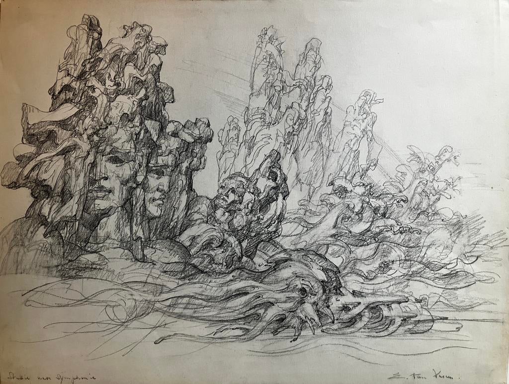 Tekening Edmond Van Dooren (1896-1975), Ophalen