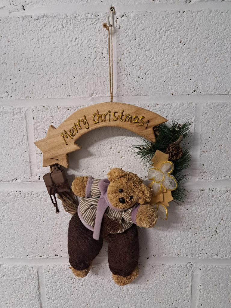 Kerstkrans Happy Christmas in perfecte staat, Huis en Inrichting, Ophalen of Verzenden, Zo goed als nieuw