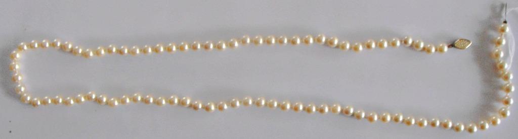 Collier 70 cm perles de Majorque fermoir vermeil, 15 zircons, Overige kleuren, Nieuw, Ophalen of Verzenden, Steen of Mineraal