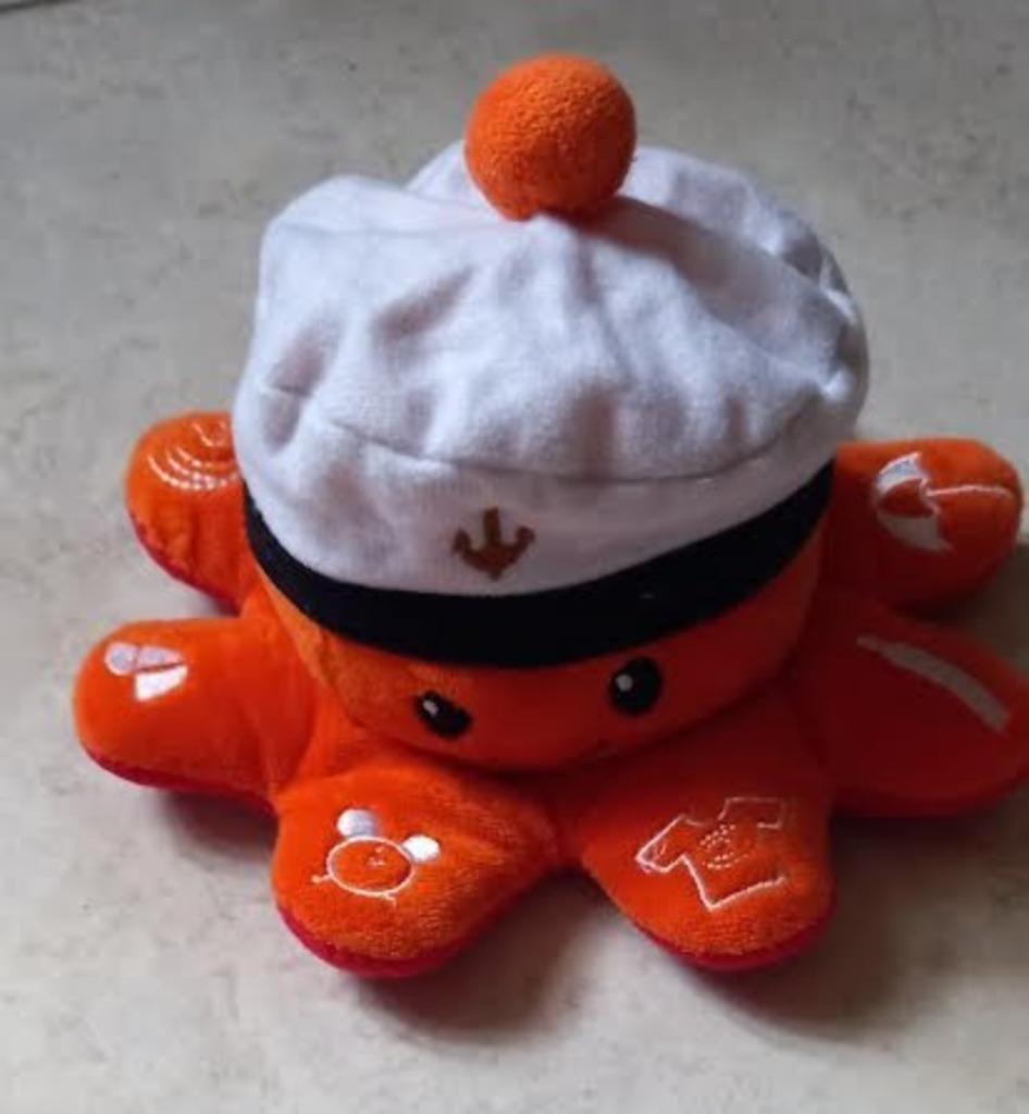 Knuffel Omkeerbare octopus zeeman - zeerover, Kinderen en Baby's, Speelgoed | Knuffels en Pluche, Ophalen of Verzenden, Zo goed als nieuw