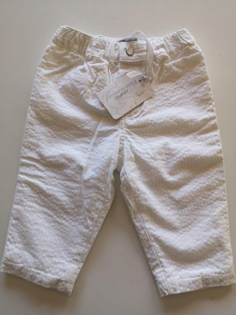 Pantalon blanc en coton gaufré Gymp 6 mois, Enlèvement ou Envoi, Neuf, Pantalon