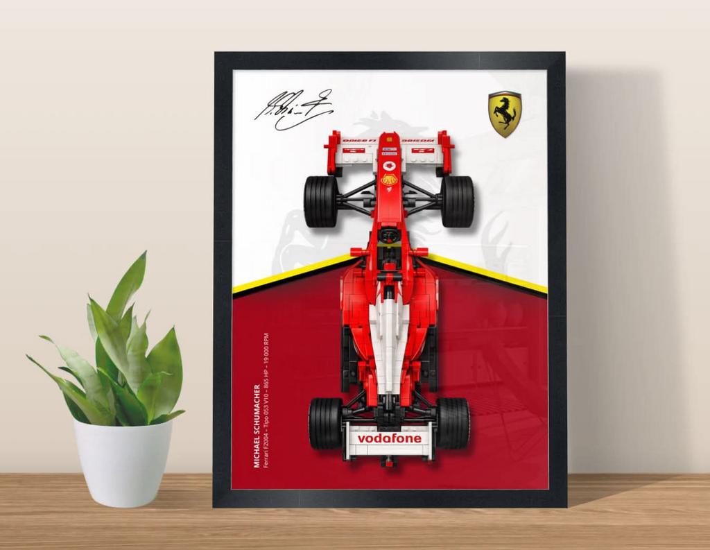 Affiche 30x40 LEGO Ferrari F2004 Schumacher model 3 PDF, Enlèvement, Comme neuf, Lego