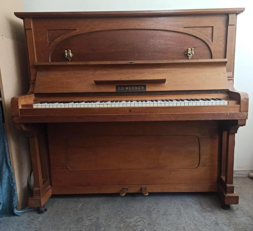 Piano ED Werner, Muziek en Instrumenten, Piano's, Ophalen, Gebruikt, Bruin, Piano