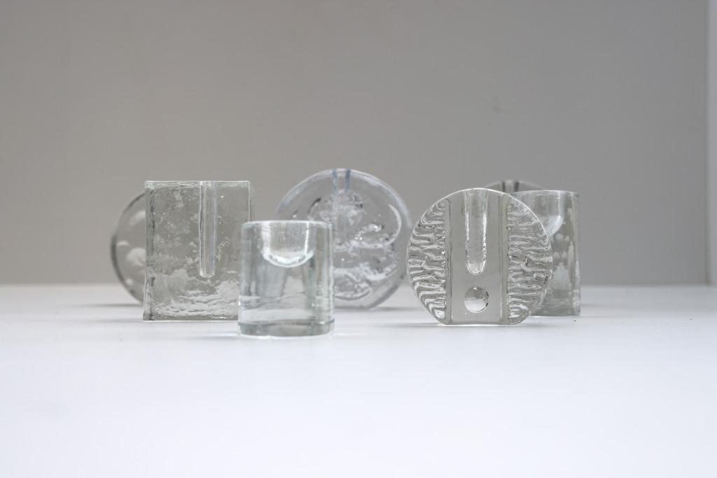 LOT Walther Glas 1970 Vintage design 1960 Soliflore verre 7x, Antiquités & Art, Enlèvement ou Envoi