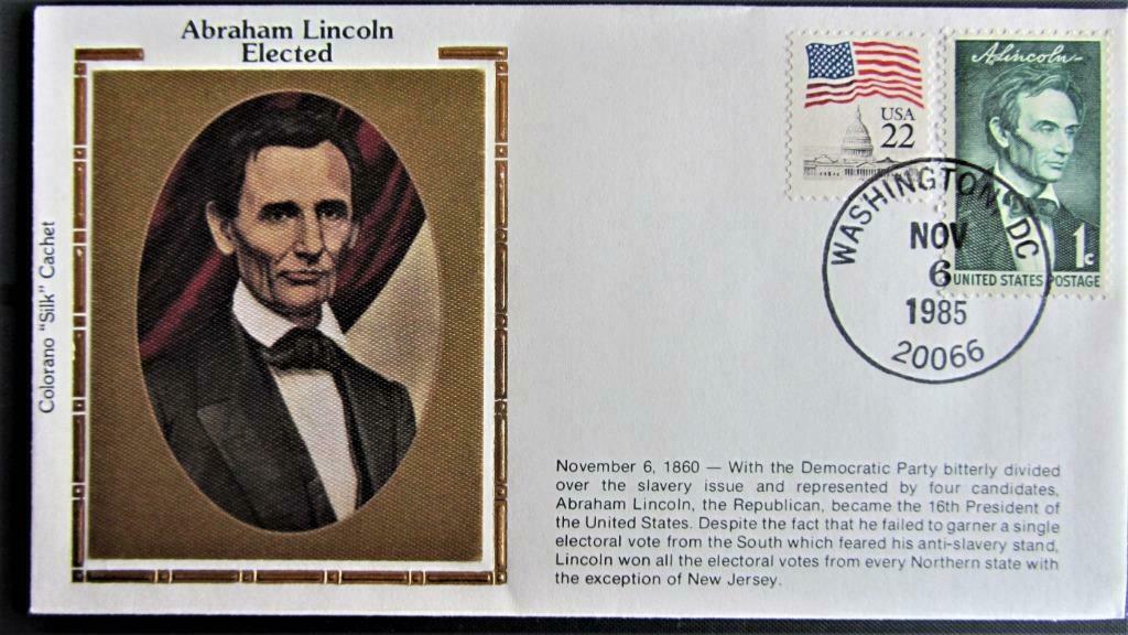 FDC OP ZIJDE- U.S.A.-PRESIDENT ABRAHAM LINCOLN., Enlèvement ou Envoi, Affranchi, Autres thèmes