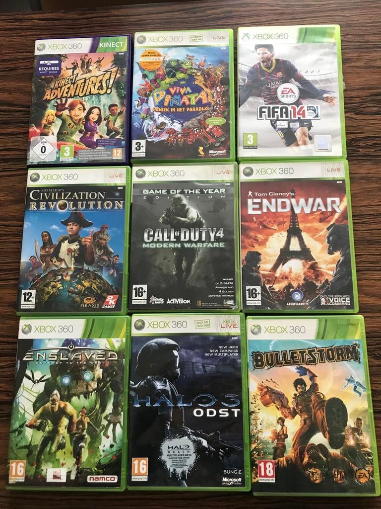 9 Xbox 360 games, Games en Spelcomputers, Ophalen of Verzenden, Zo goed als nieuw
