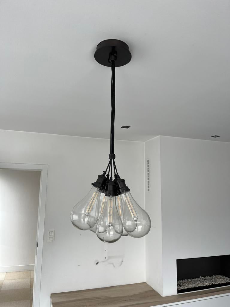 Hanglamp met 5 peervormige lampen, Huis en Inrichting, Ophalen, Zo goed als nieuw
