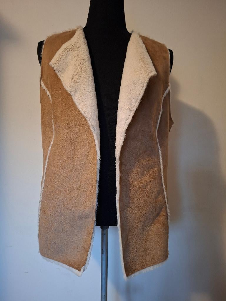 Canda Premium lammy coat bodywarmer - Camel/cognac, Kleding | Dames, Bodywarmers, Zo goed als nieuw, Maat 46/48 (XL) of groter