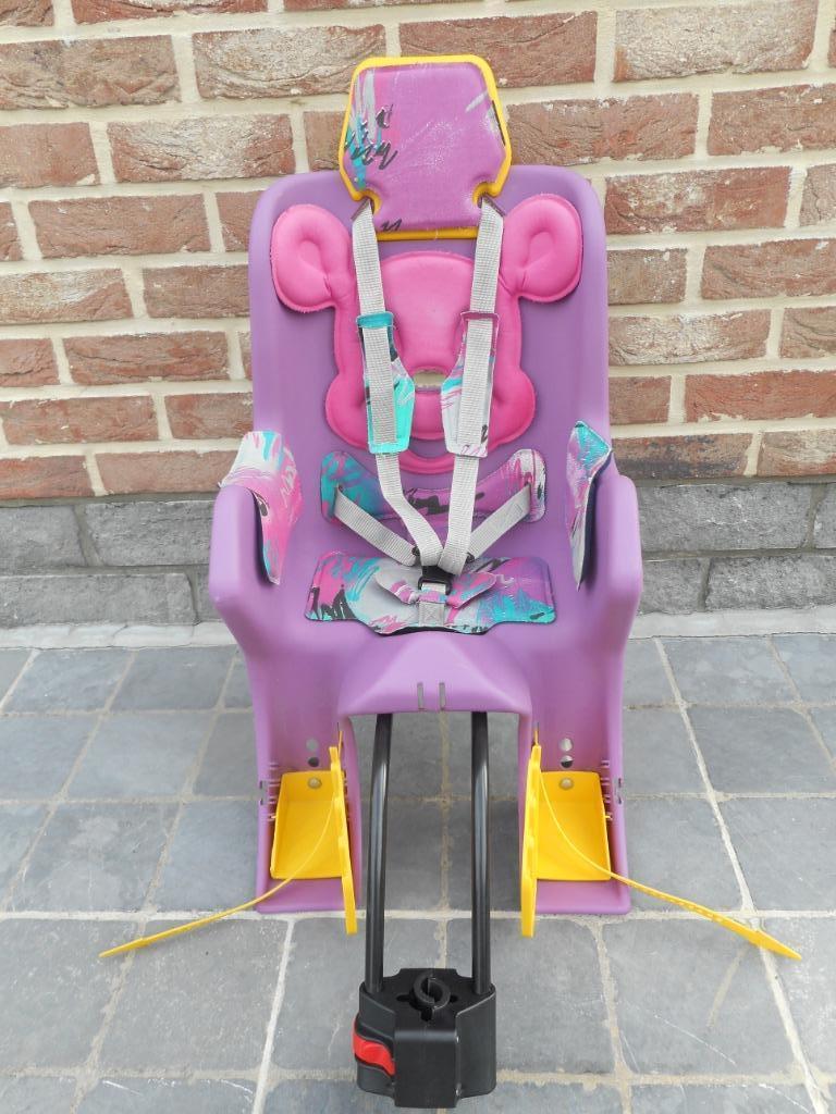 Paars kinderfietszitje, Fietsen en Brommers, Fietsaccessoires | Fietsstoeltjes, Ophalen of Verzenden, Gebruikt, 15 t/m 25 kg, Achterzitje