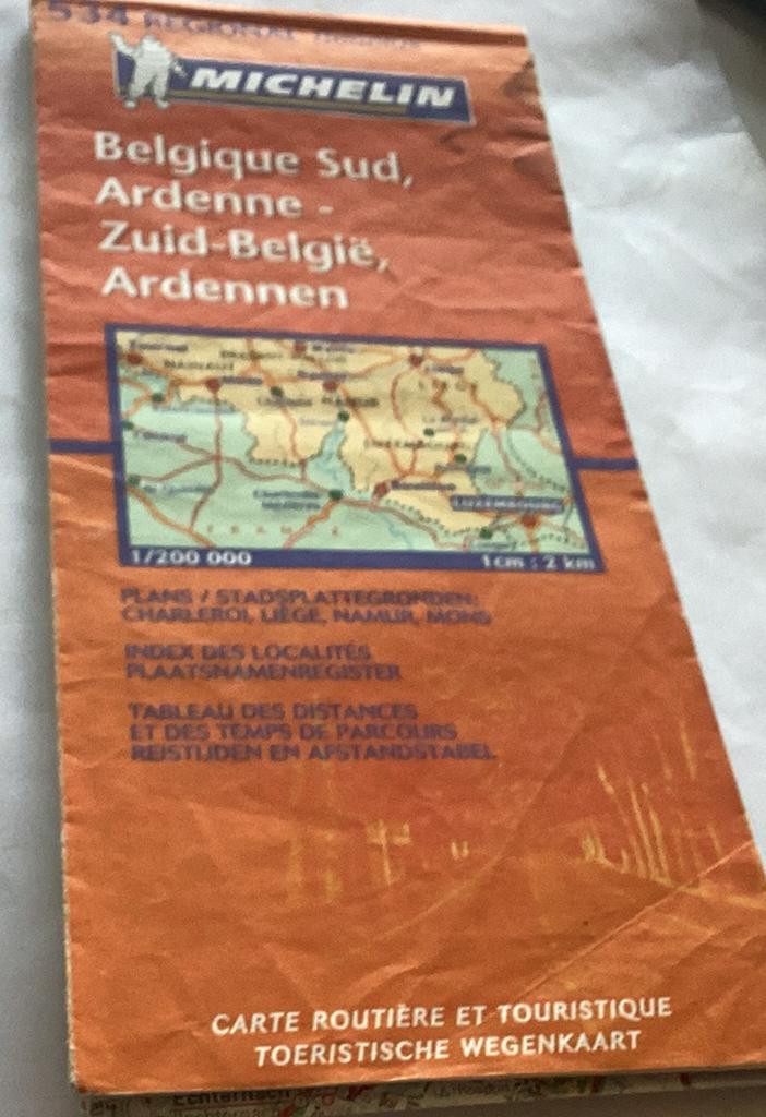 Carte Michelin du sud de la Belgique, Enlèvement ou Envoi, Comme neuf, Belgique