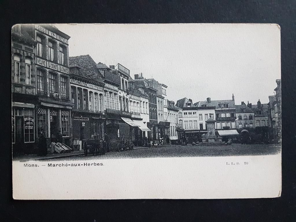 Carte postale Mons Marché aux Herbes, Enlèvement ou Envoi, Avant 1920, Non affranchie, Hainaut