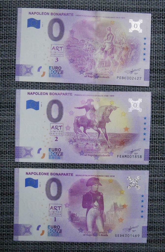 Lot 3 Billets 0 Euro Pays-Bas 2021 UNC, Enlèvement ou Envoi, Autres pays, Série