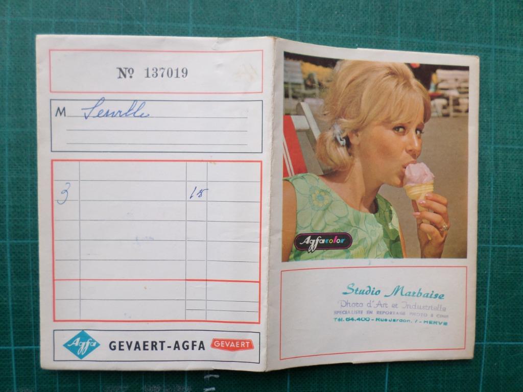 Agfa Gevaert - 3 pochettes photos - années '50 + enveloppe, Ophalen of Verzenden, Gebruikt, Overige typen