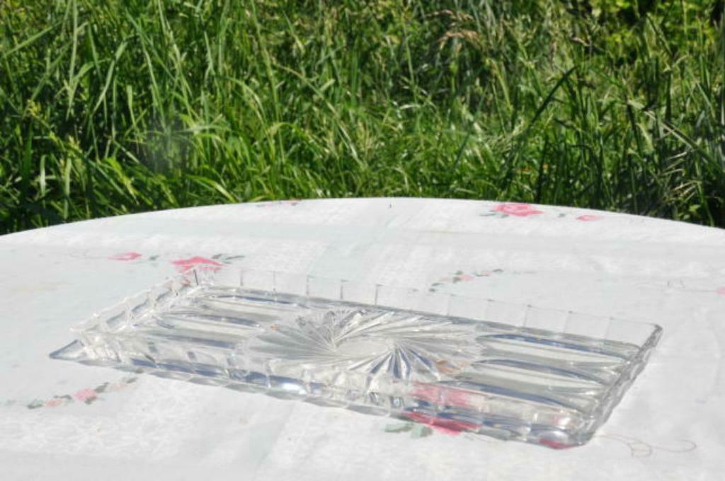 §  plat en verre pour cake rosace central, Enlèvement ou Envoi