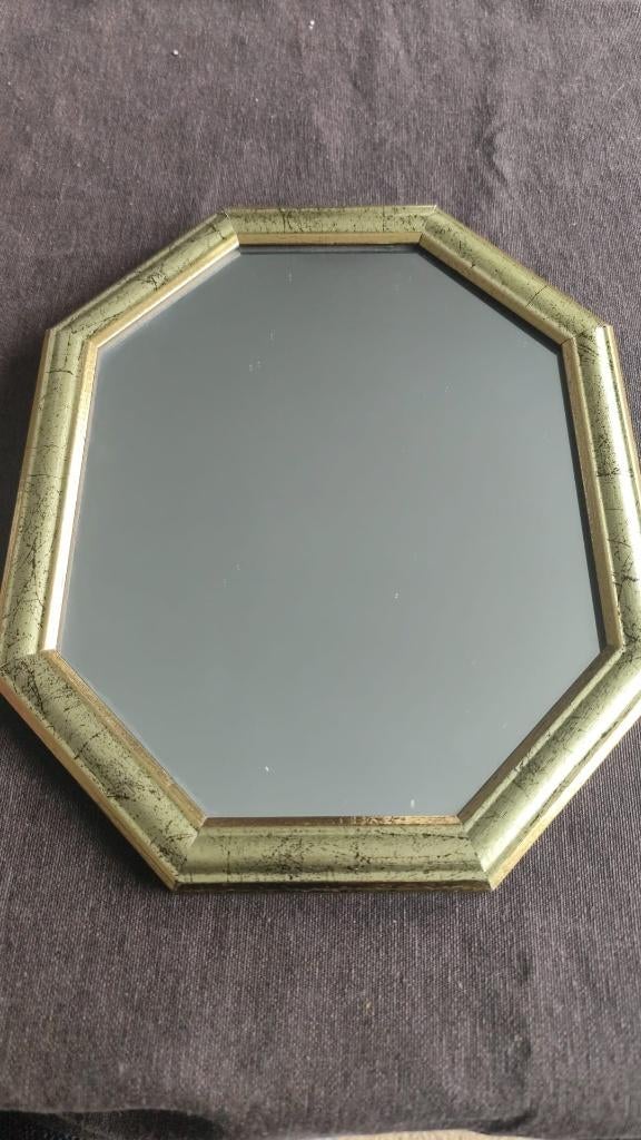 Miroir Vintage – Cadre Bois Doré – Style Rétro Chic, Maison & Meubles, Enlèvement ou Envoi, Moins de 100 cm, Utilisé, Moins de 50 cm