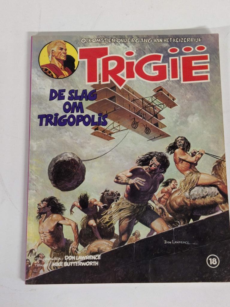 Trigië - de slag om tropolis - don lawrence - 1981, Boeken, Stripverhalen, Ophalen of Verzenden, Gelezen