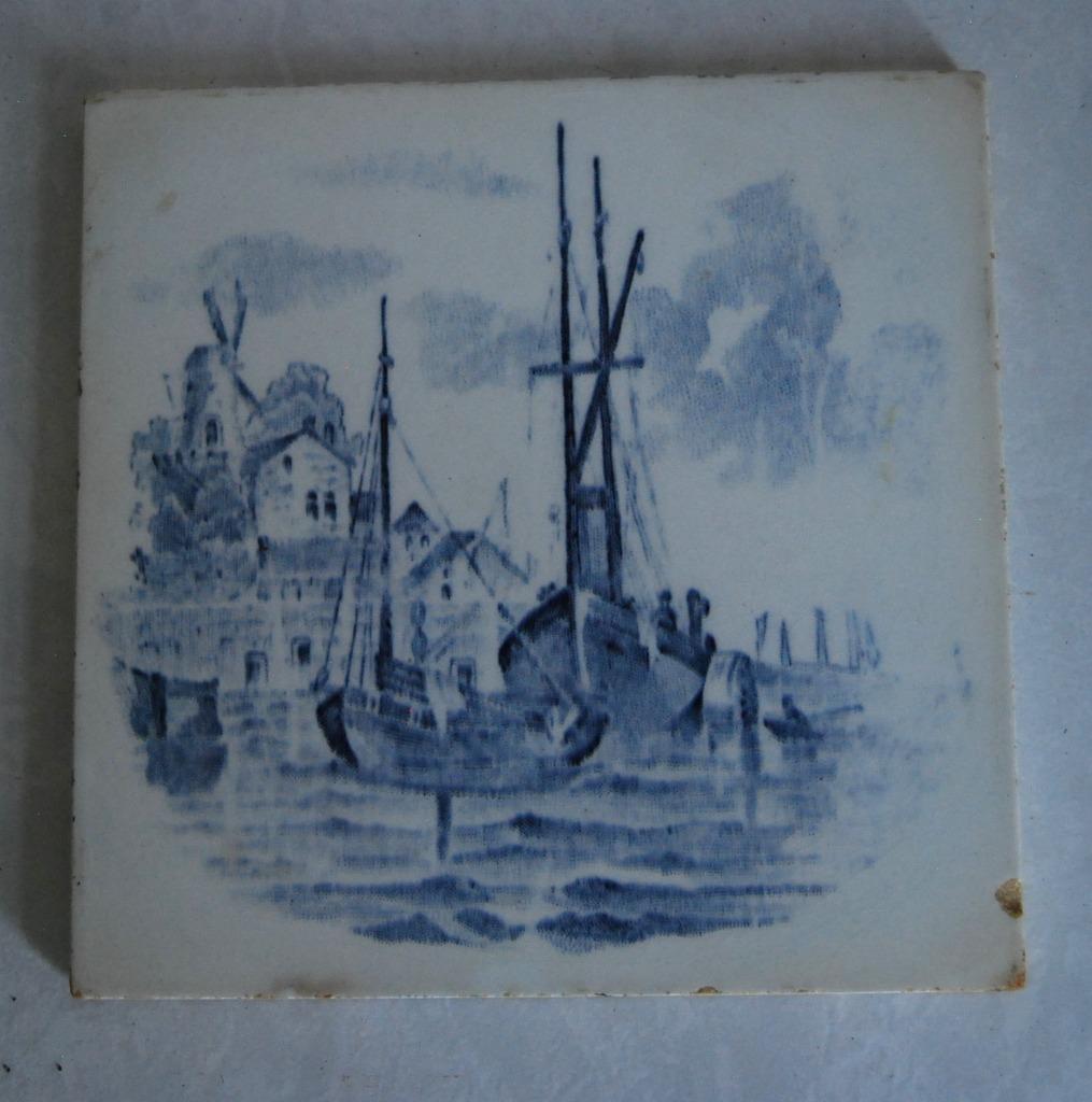 Antieke Hemiksemse blauw witte tegel, Ophalen of Verzenden