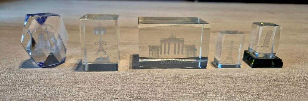 Steden 3D glasgravures (5 stuks), Ophalen