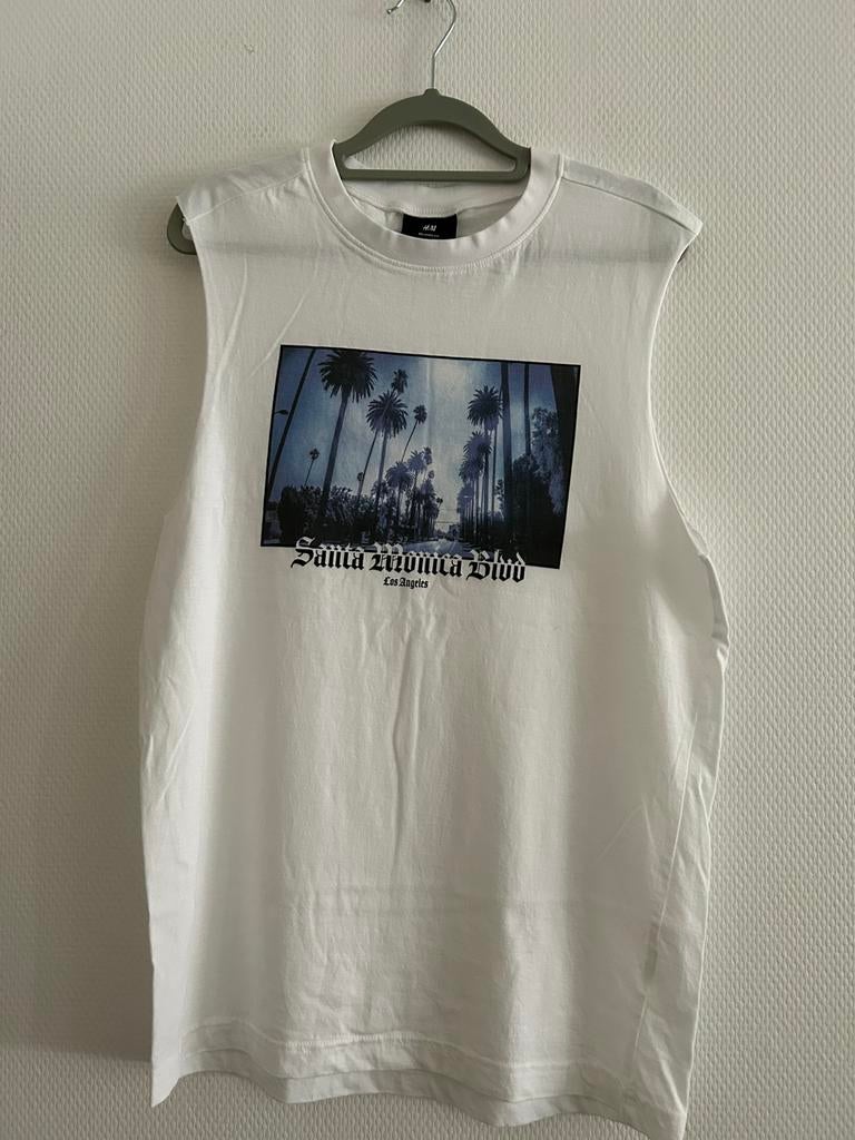 Witte t-shirt print zonder mouwen Relaxed Fit H&M maat XS, Vêtements | Hommes, T-shirts, Neuf, Enlèvement ou Envoi, Blanc, H&M