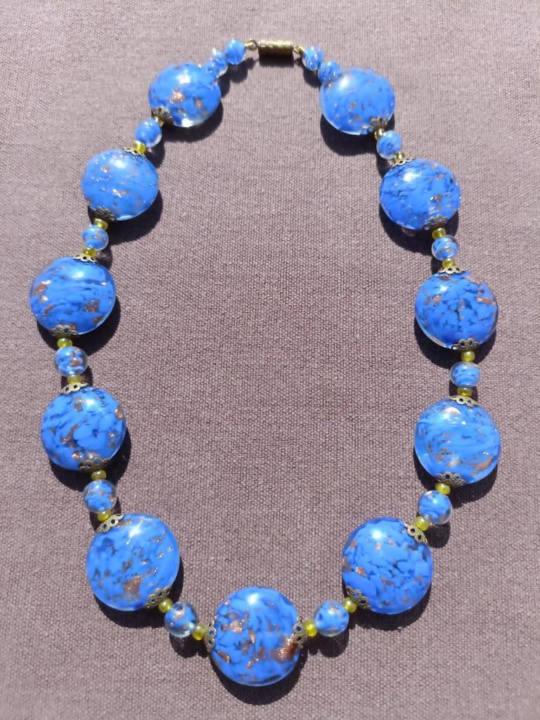 Magnifique collier ras-de-cou en verre Murano vintage, Ophalen of Verzenden, Zo goed als nieuw