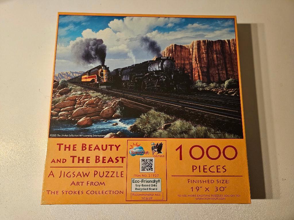 Puzzel Sunsout 1000 stukjes The beauty and The beast, Ophalen of Verzenden, 500 t/m 1500 stukjes, Nieuw, Legpuzzel