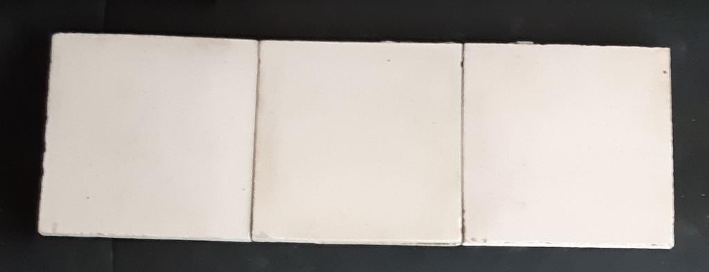 witte keramische tegels 3 stuks antiek, Antiek en Kunst, Ophalen