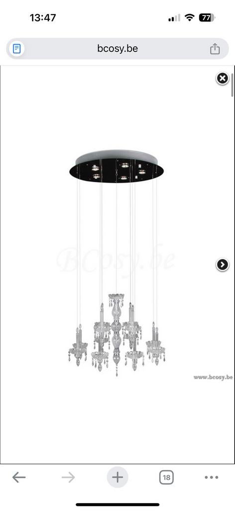 2 Kroonluchters of lusters te koop Linea Verdace 7 pendels, Ophalen, Nieuw