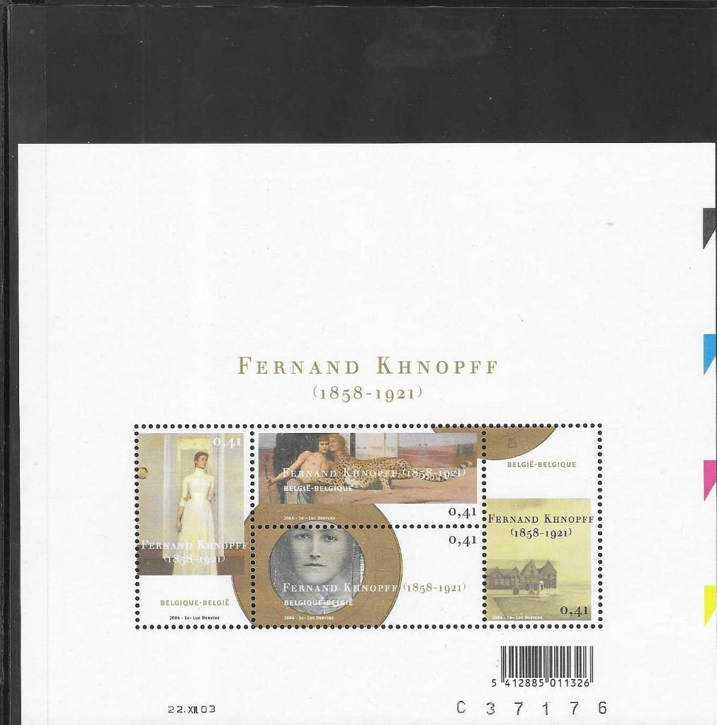 België Blok 107 Fernand Khnopff **, Sans timbre, Neuf, Enlèvement ou Envoi, Non oblitéré