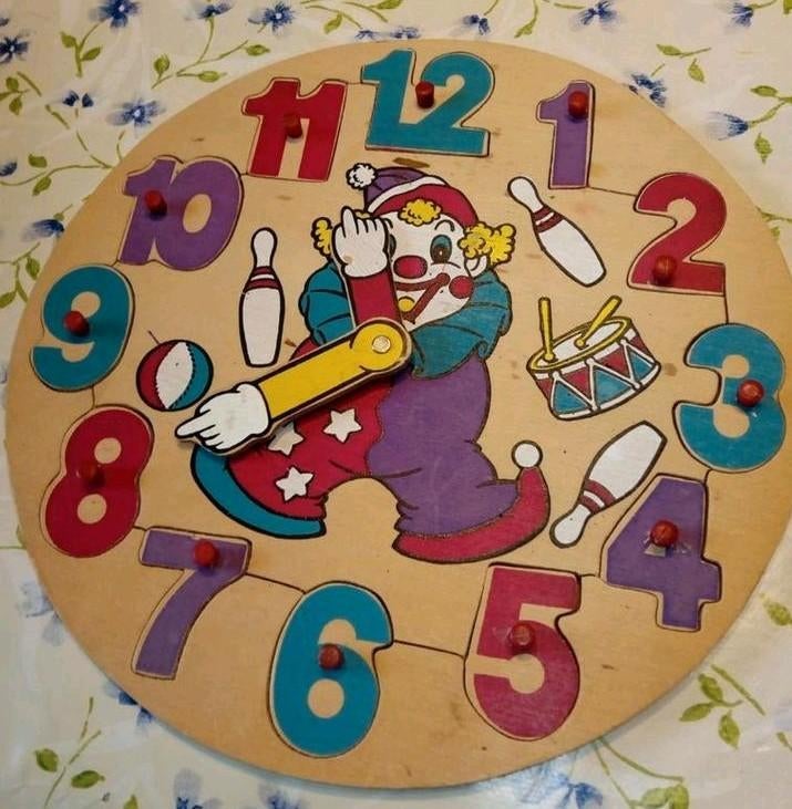 Houten Clown puzzel klok, Ophalen of Verzenden, Zo goed als nieuw