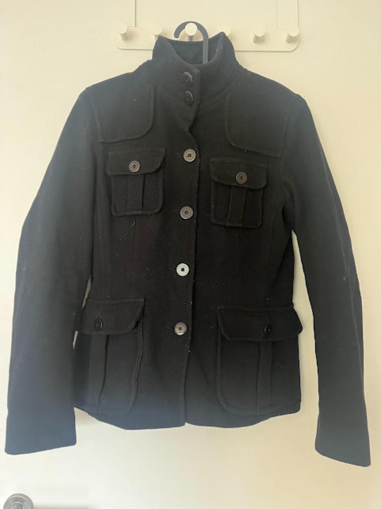 Jas Talking French, Kleding | Dames, Jassen | Winter, Ophalen of Verzenden, Zo goed als nieuw, Maat 36 (S), Zwart