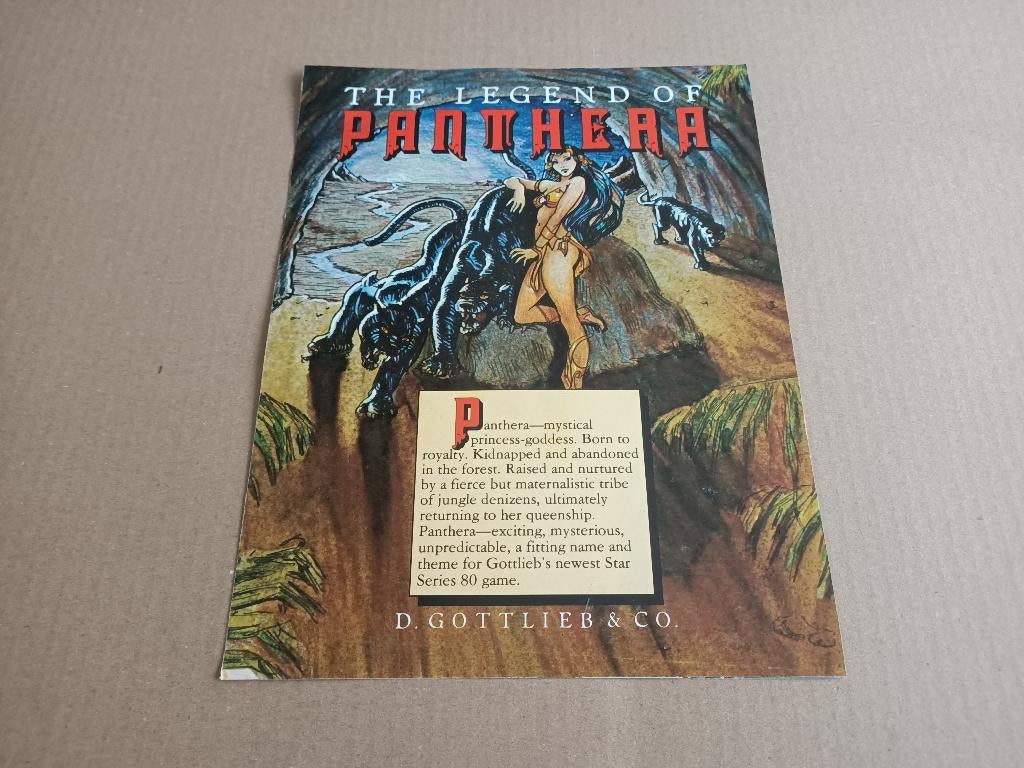 Flyer/ Folder: Gottlieb Panthera (1980) Flipperkast, Verzamelen, Automaten | Flipperkasten, Verzenden, Flipperkast, Gottlieb