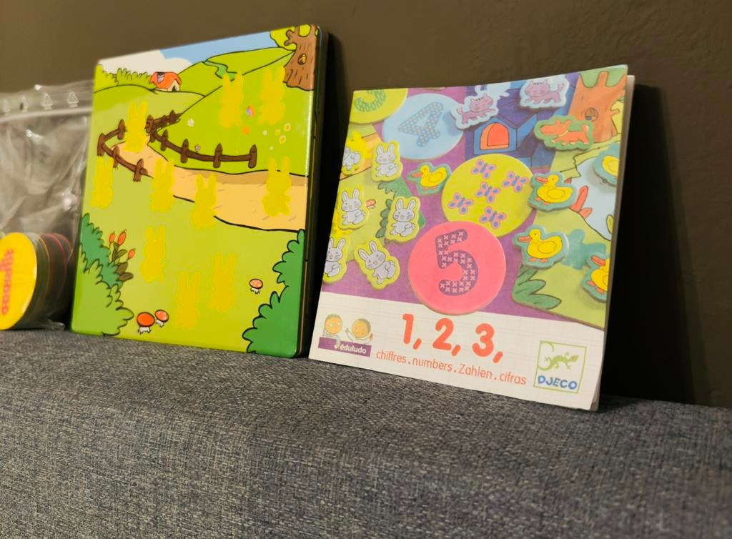 Eduludo 1, 2, 3 Djeco bordspellen, Hobby en Vrije tijd, Ophalen of Verzenden, Zo goed als nieuw