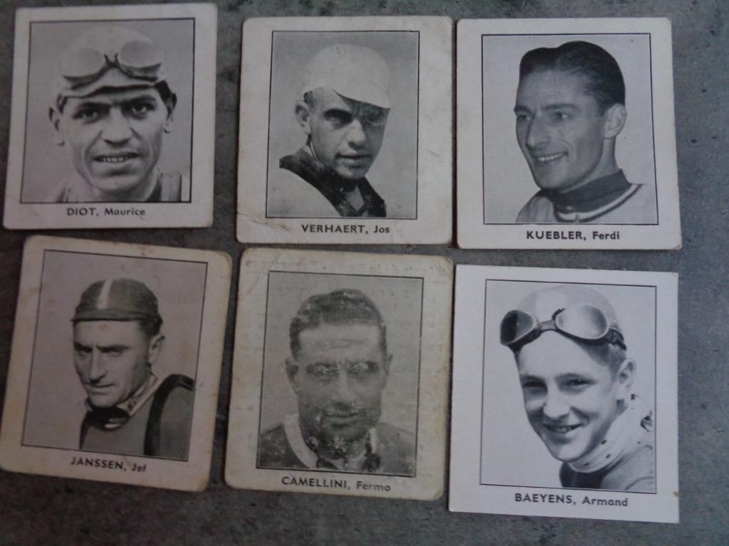 Wielrenners prenten BELGIAN CHEWING GUM 50s Baanreuzen 6x en, Verzenden