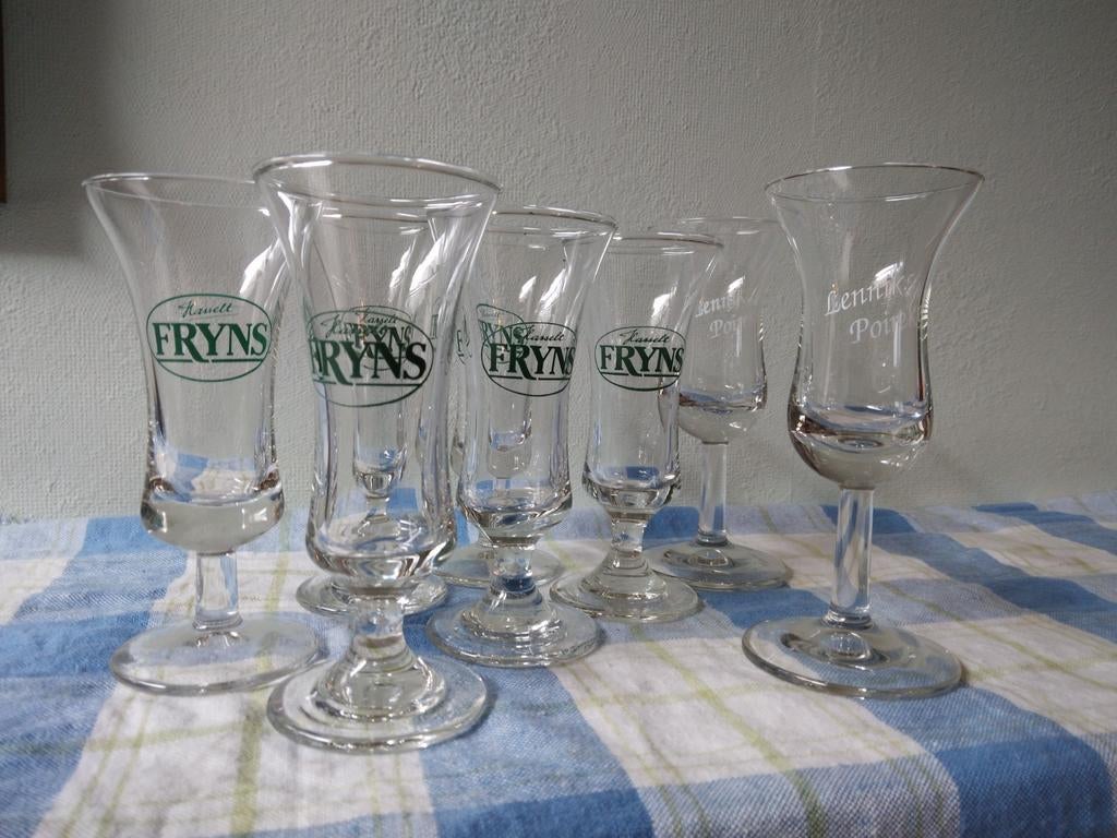 6 FRYNS Hasselt en 2 LENNIKS POIREKE GLAZEN 0.50€ per glas, Enlèvement, Comme neuf