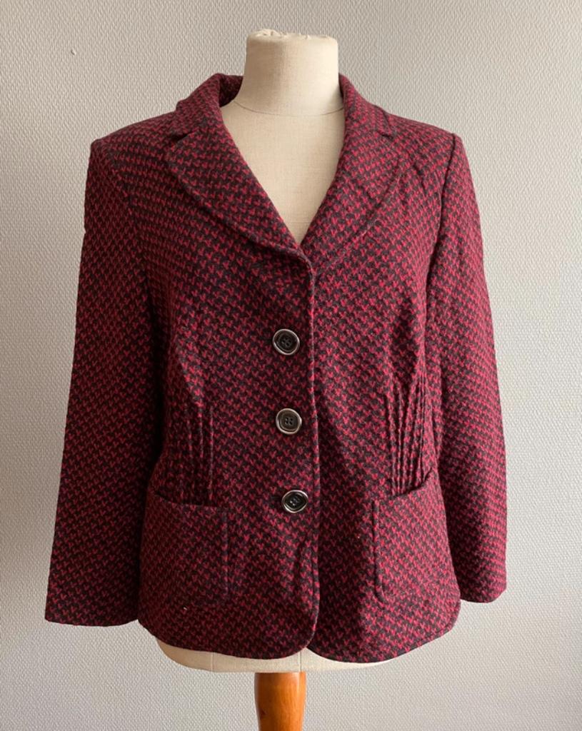 Rood-zwarte blazer Basler maat 44, Basler, Comme neuf, Manteau, Envoi