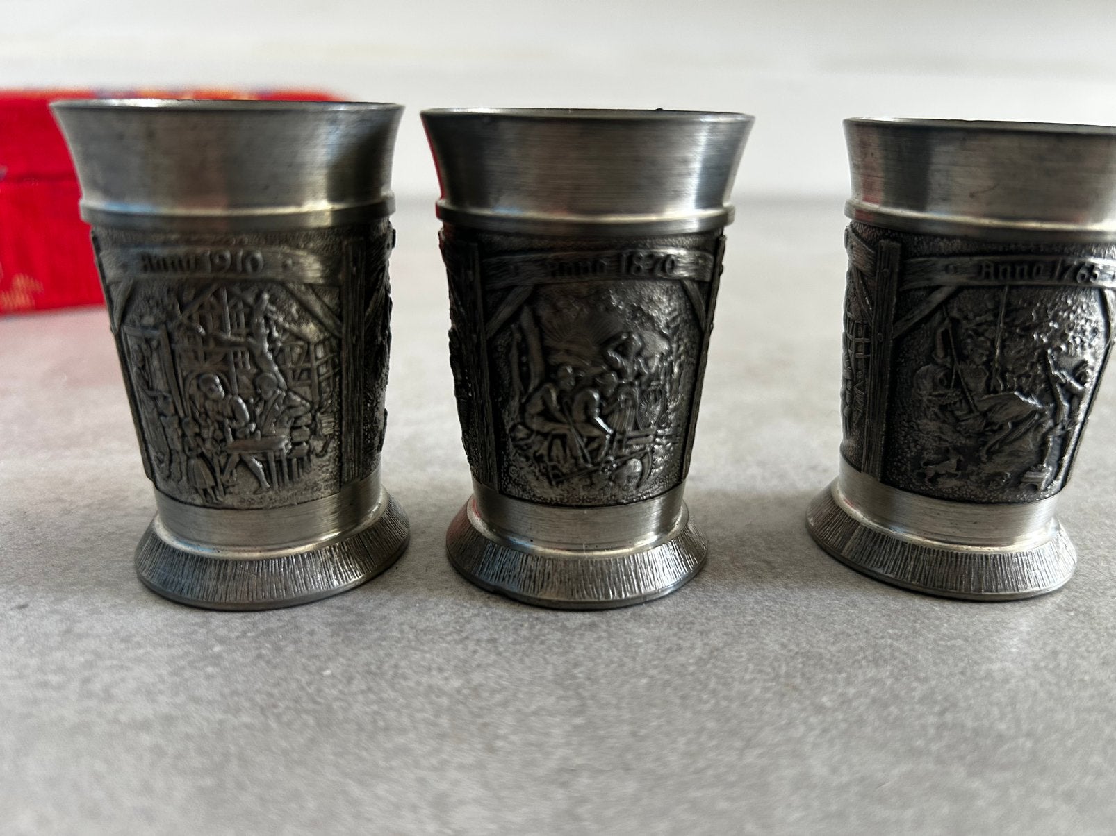 Vintage antieke tinne bekers, Antiek en Kunst, Ophalen of Verzenden