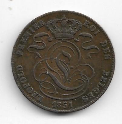 België: 5 ct 1851 ("F" geen punt + grote "5") = morin 78C, Postzegels en Munten, Munten | België, Verzenden, Losse munt