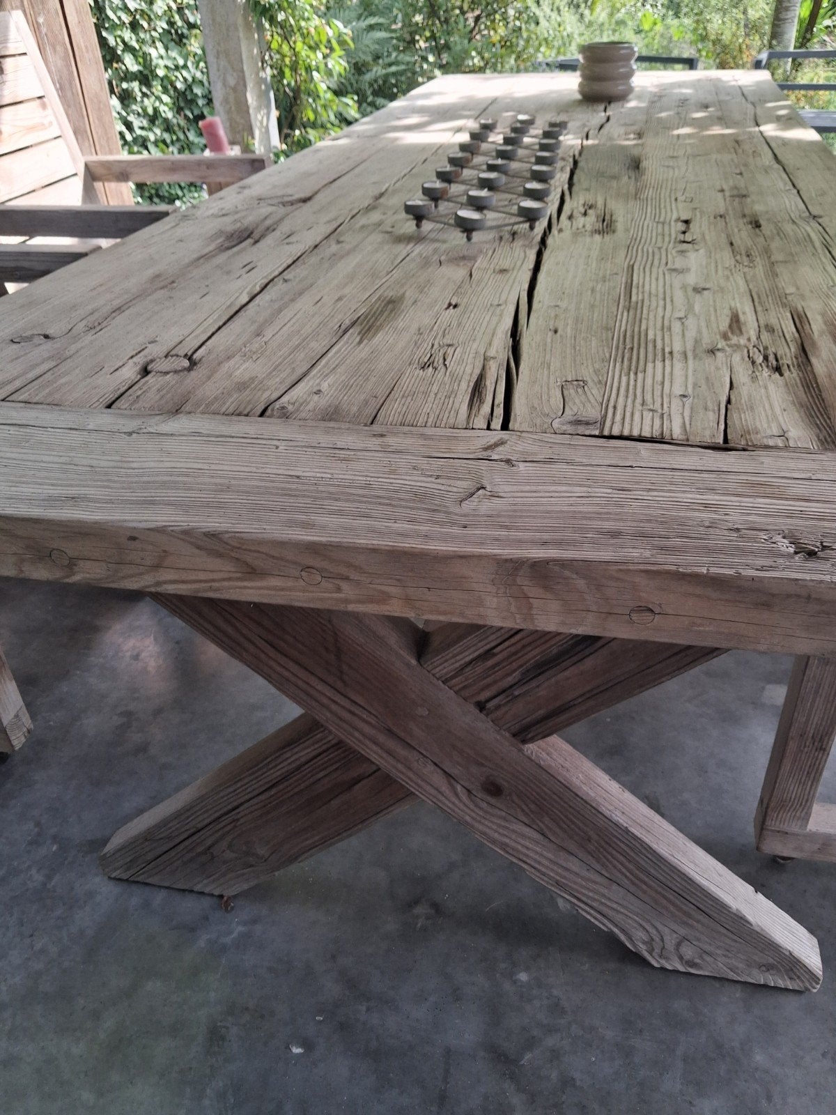 Massieve houten tafel/stoelen, Ophalen