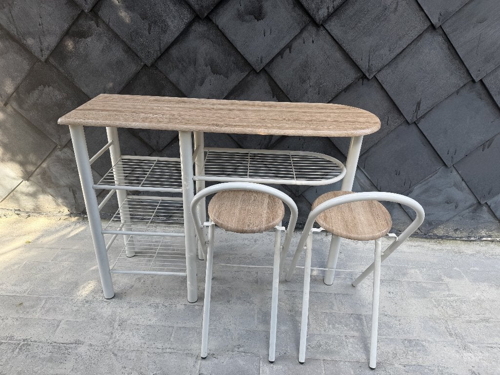 een 3-delige ontbijtbarset, Huis en Inrichting, Ophalen, Gebruikt, Inclusief barstoelen
