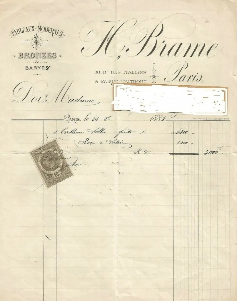 Antoine Vollon+Hector Brame+1883+Vollon+Bronze de Barye, Antiquités & Art, Enlèvement ou Envoi, Bronze