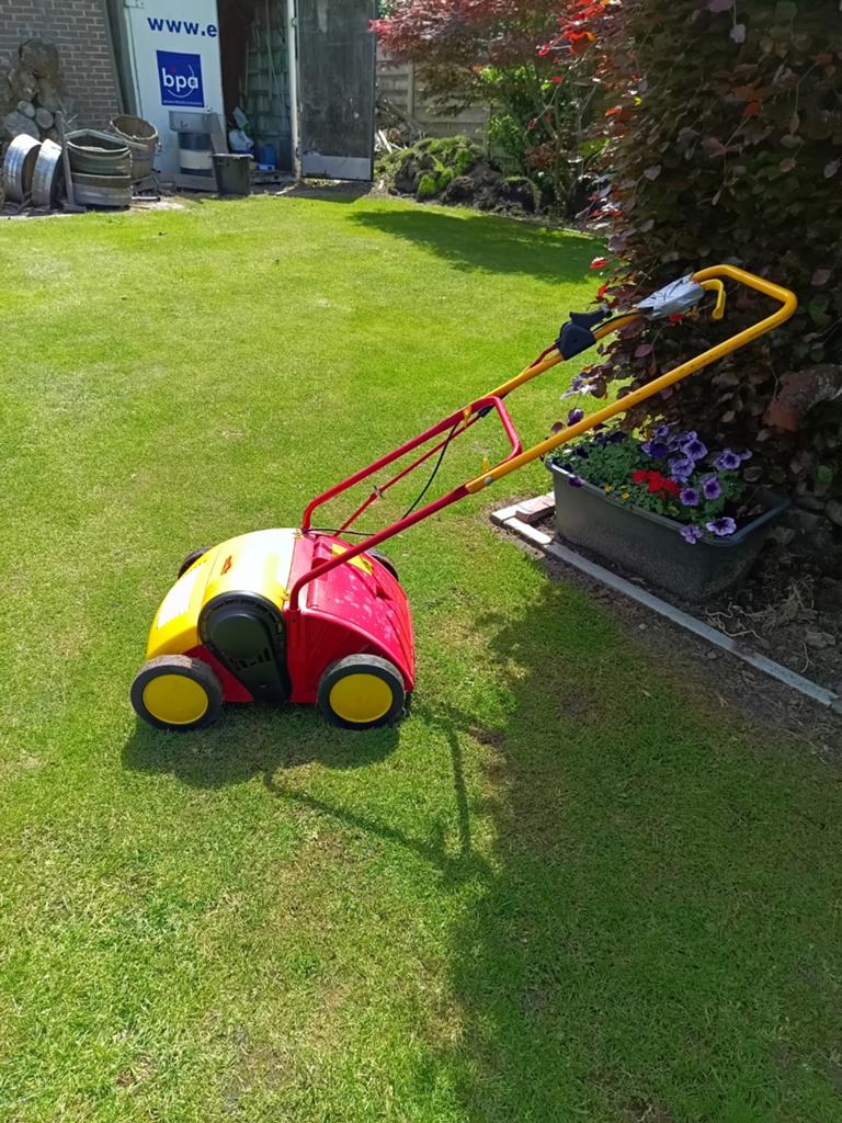 Elektrische gazonverluchter wolf, Tuin en Terras, Grasmaaiers, Ophalen