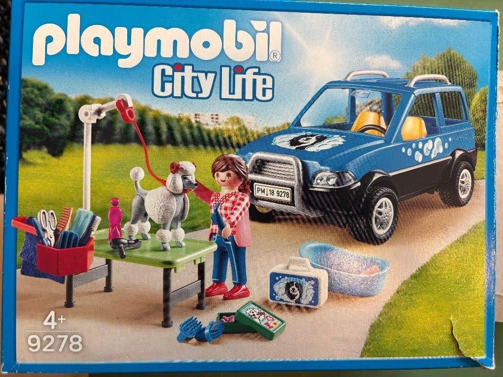Playmobil Mobiel hondensalon met auto Set 9278, Complete set, Voertuig, Ophalen of Verzenden, Zo goed als nieuw