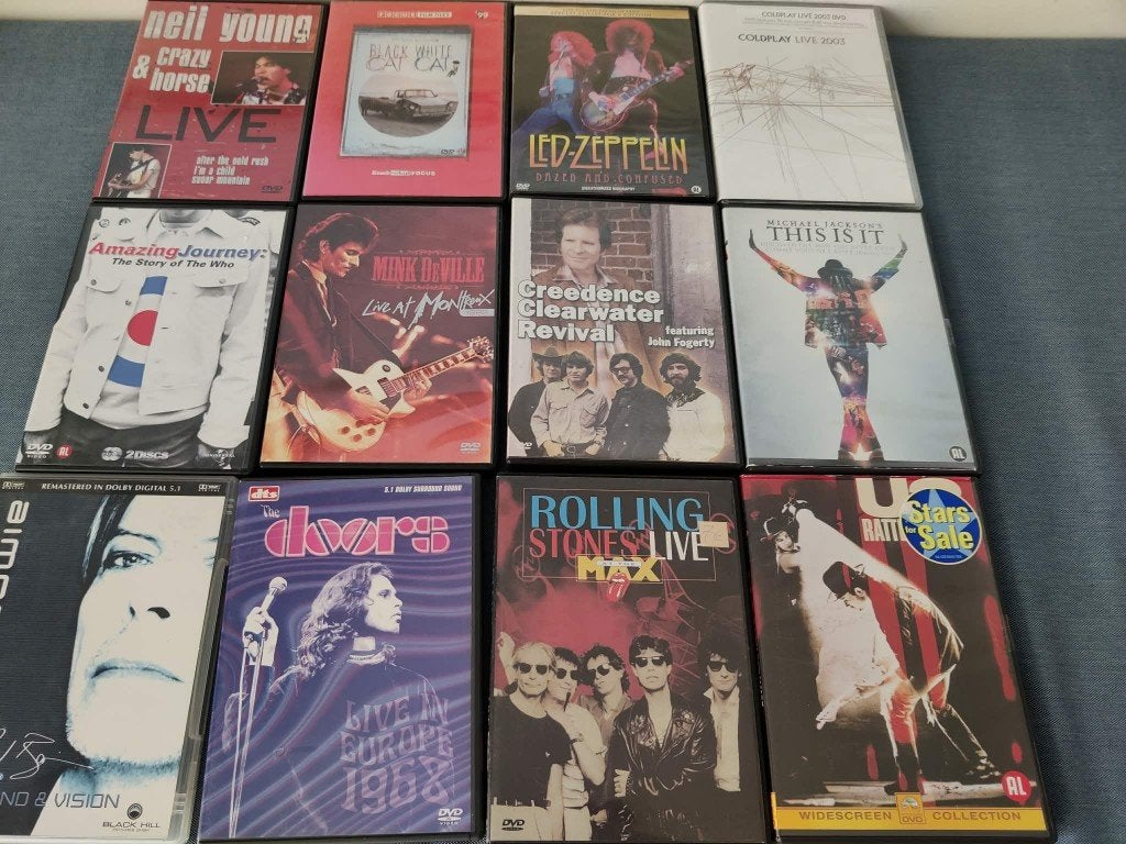 lot dvd: rolling stones, doors, m jackson, ccr,led zeppelin, Enlèvement ou Envoi