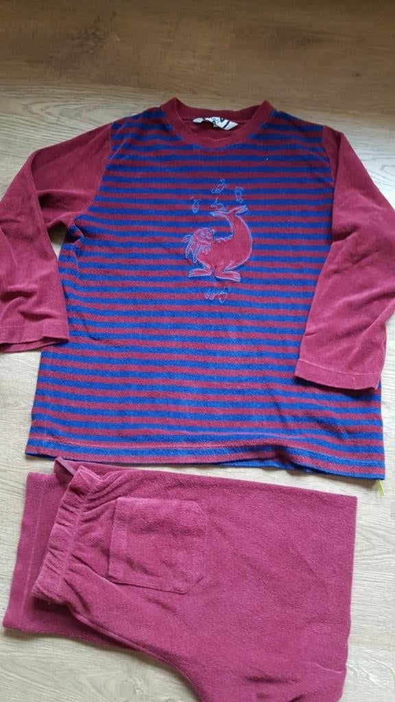 badstof pyjama van Woody maat 140, Garçon, Enlèvement ou Envoi, Vêtements de nuit ou Sous-vêtements, Utilisé