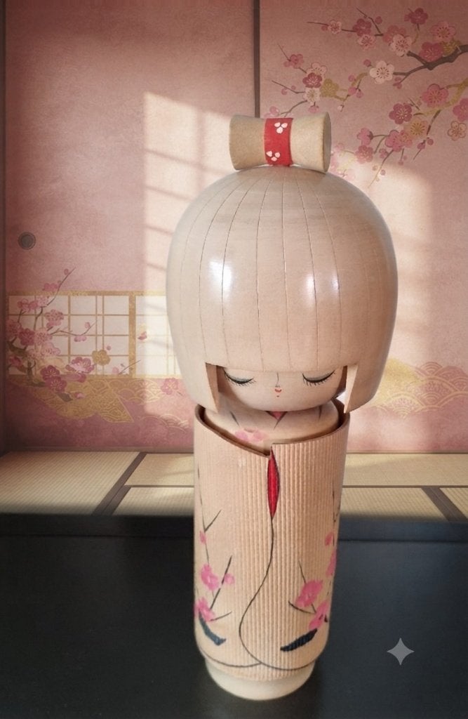 Prachtige grote kokeshi van Tanaka Kojo (Shigemi) 26 cm, Hout, Handgemaakt, Verzenden, Japan
