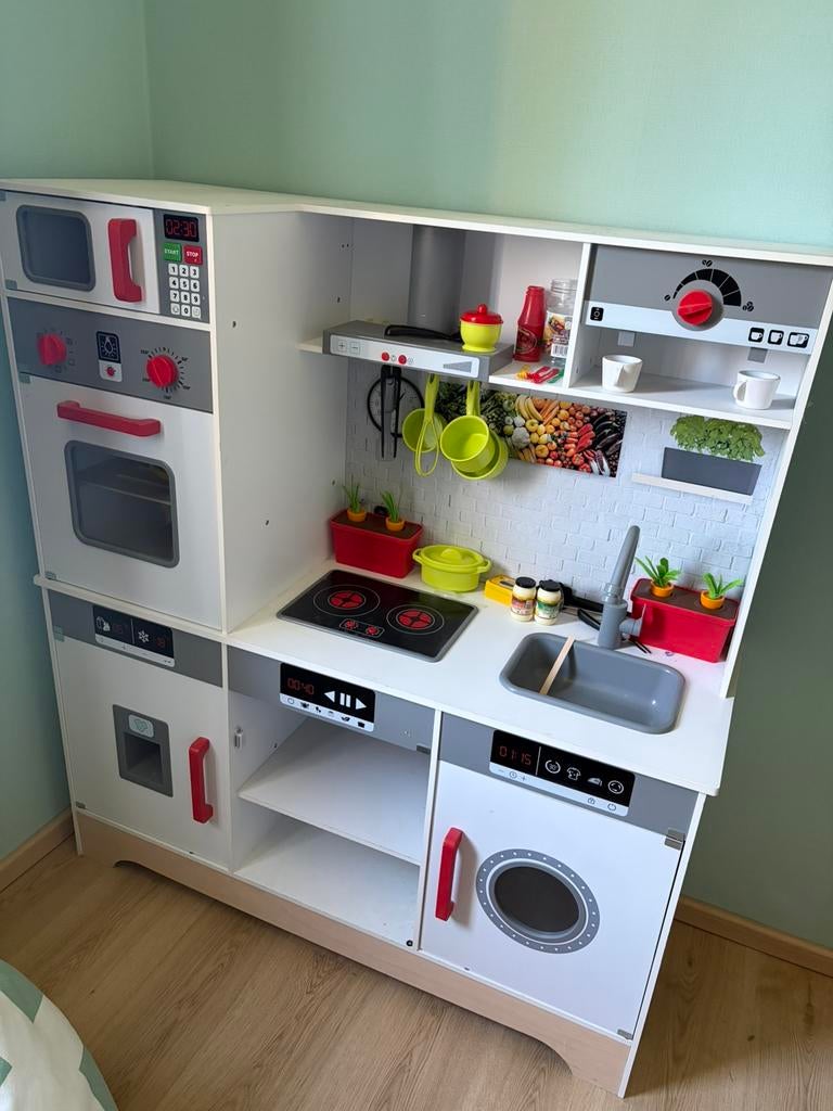 Speelkeuken met aantal accessoires, Kinderen en Baby's, Ophalen, Gebruikt, Hout, Speelkeuken