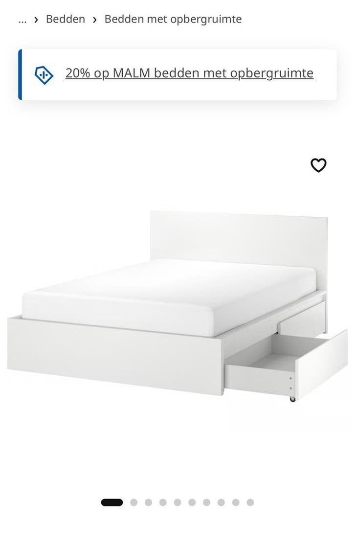 Ikea Malm King bed 160x200, Huis en Inrichting, Ophalen, Zo goed als nieuw