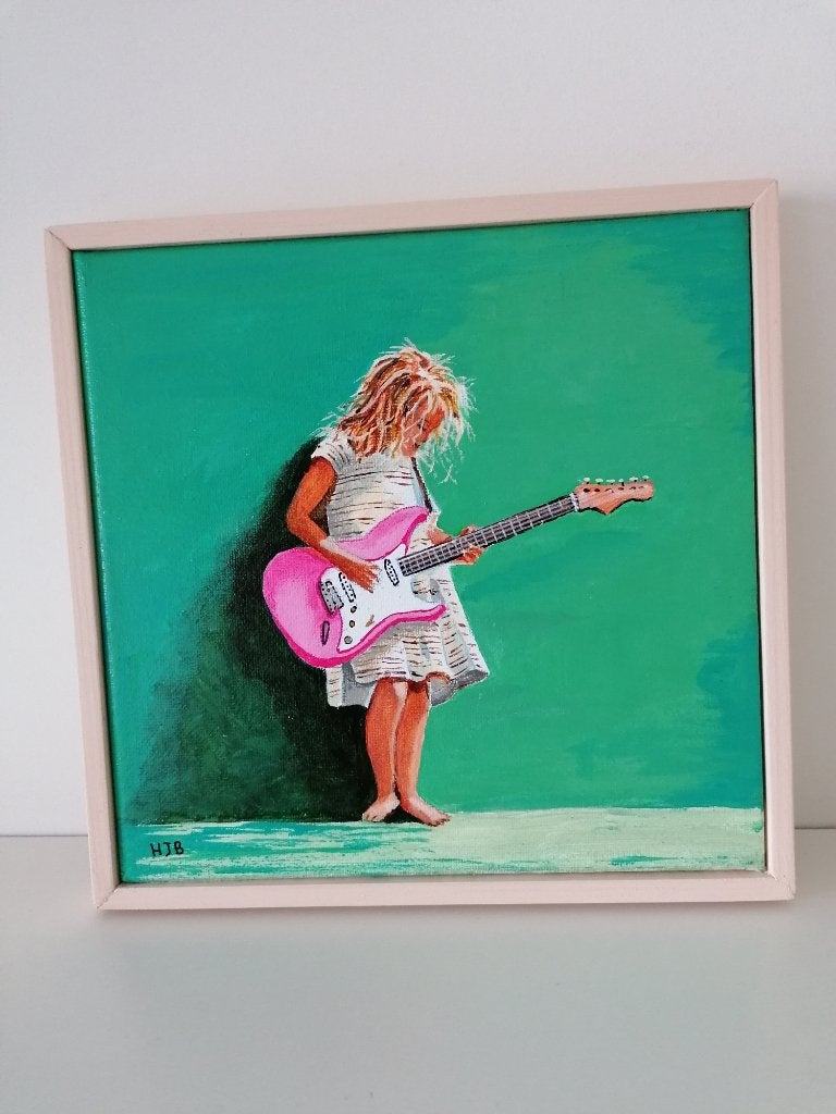 schilderij meisje met gitaar, Ophalen