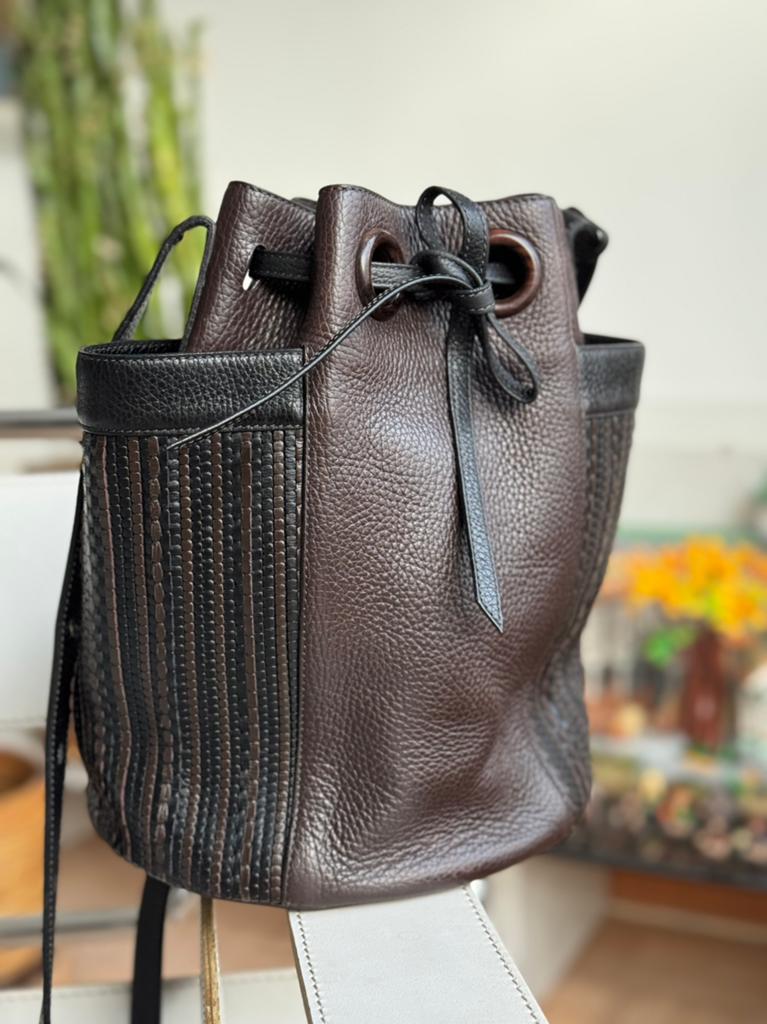 Delvaux handtas - bruin en zwart met certificaat, Ophalen of Verzenden, Zo goed als nieuw, Zwart, Handtas